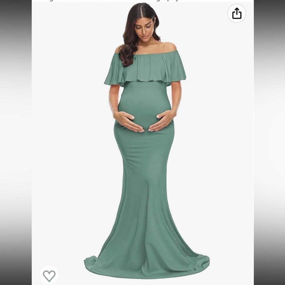 NWT GLAMPUNCH MATERNITY FITTED OFF THE SHOULDER FLOOR LENGTH DRESS SIZE XL